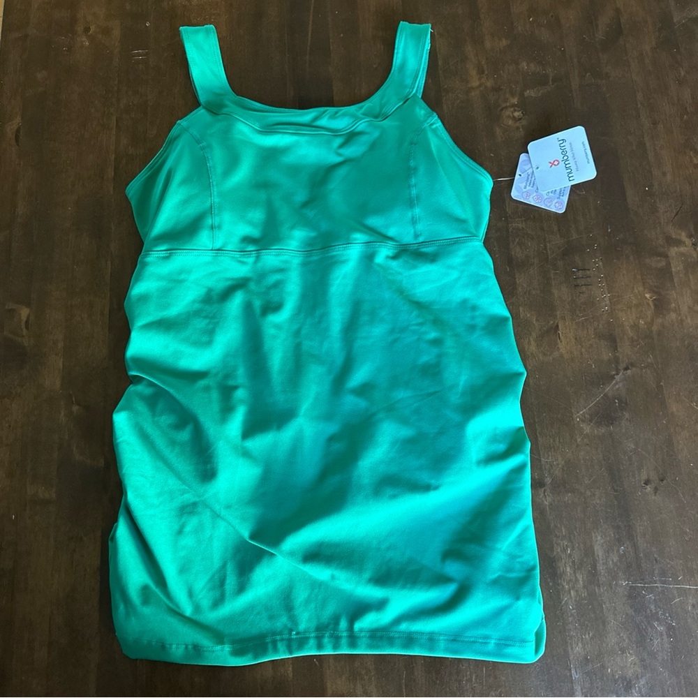 New Mumberry Maternity Tank‎ Pregnancy Support Top Green Medium Stretch